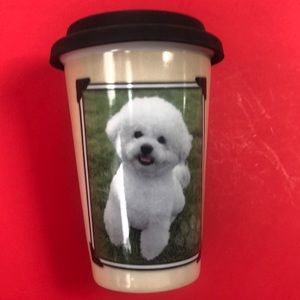 I Love My Bichon Frise Dog Travel Coffee Mug & Lid
